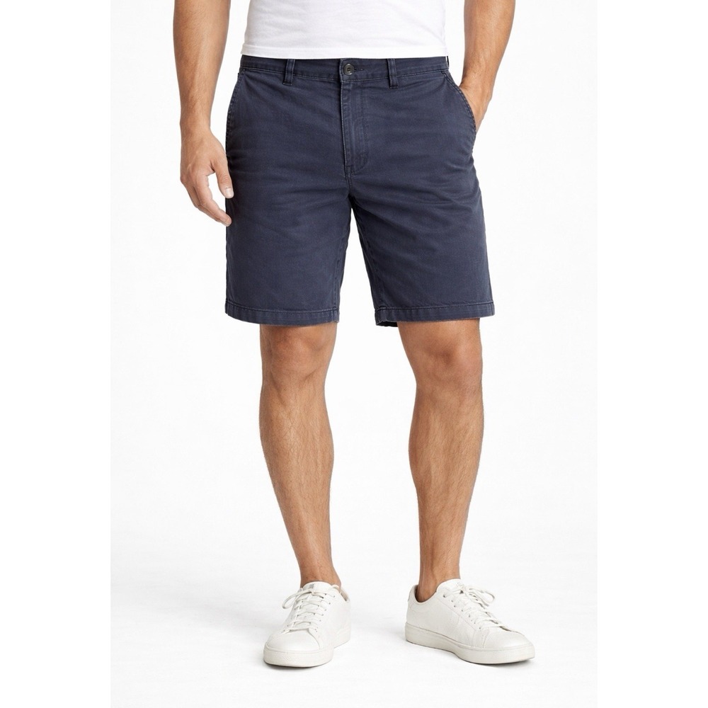Polo Ralph Lauren Shorts Mens 42 Navy 100% Cotton Denim Chino Casual Flat Front
